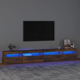 TV cabinet with LED lights smoked oak 270x35x40 cm by vidaXL, TV Furniture - Ref: Foro24-3152751, Price: 167,52 €, Discount: %