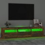 TV cabinet with LED lights smoked oak color 180x35x40 cm by vidaXL, TV Furniture - Ref: Foro24-3152759, Price: 123,37 €, Disc...