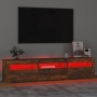 TV-Schrank mit LED-Leuchten, Farbe Eiche geräuchert, 180 x 35 x 40 cm von vidaXL, TV-Möbel - Ref: Foro24-3152759, Preis: 123,...