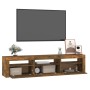 TV cabinet with LED lights smoked oak color 180x35x40 cm by vidaXL, TV Furniture - Ref: Foro24-3152759, Price: 123,37 €, Disc...