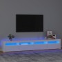 Mueble de TV con luces LED blanco brillante 240x35x40 cm de vidaXL, Muebles TV - Ref: Foro24-3152766, Precio: 208,06 €, Descu...