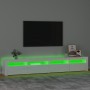 Mueble de TV con luces LED blanco brillante 240x35x40 cm de vidaXL, Muebles TV - Ref: Foro24-3152766, Precio: 208,06 €, Descu...