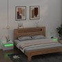 Bedside tables with LED lights 2 pcs glossy white 60x35x40 cm by vidaXL, Nightstands - Ref: Foro24-3080740, Price: 141,79 €, ...