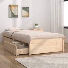 Bed frame with drawers 100x200 cm by vidaXL, Beds and slatted bases - Ref: Foro24-3103468, Price: 181,94 €, Discount: %