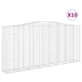 Gabion baskets 10 units, arched shape, iron, 400x50x180/200cm. by vidaXL, Pots and planters - Ref: Foro24-3146016, Price: 2,0...