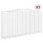 Gabion baskets 5 pcs arc shape iron 400x50x200/220 cm by vidaXL, Pots and planters - Ref: Foro24-3146024, Price: 1,00 €, Disc...