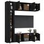 7-piece black plywood TV furniture set by vidaXL, TV Furniture - Ref: Foro24-3188647, Price: 363,99 €, Discount: %