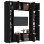 Set de muebles para TV 8 piezas madera contrachapada negro de vidaXL, Muebles TV - Ref: Foro24-3188639, Precio: 426,99 €, Des...