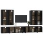 Set de muebles para TV 8 piezas madera contrachapada negro de vidaXL, Muebles TV - Ref: Foro24-3188855, Precio: 416,22 €, Des...