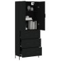 Aparador alto madera contrachapada negro 69,5x34x180 cm de vidaXL, Aparadores - Ref: Foro24-3195852, Precio: 179,99 €, Descue...