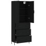 Aparador alto madera contrachapada negro 69,5x34x180 cm de vidaXL, Aparadores - Ref: Foro24-3195852, Precio: 179,99 €, Descue...