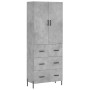 Aparador alto madera contrachapada gris hormigón 69,5x34x180 cm de vidaXL, Aparadores - Ref: Foro24-3195855, Precio: 170,57 €...