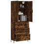 Aparador alto madera contrachapada roble ahumado 69,5x34x180 cm de vidaXL, Aparadores - Ref: Foro24-3195856, Precio: 169,65 €...