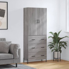 Aparador alto madera contrachapada gris sonoma 69,5x34x180 cm de vidaXL, Aparadores - Ref: Foro24-3195857, Precio: 175,97 €, ...