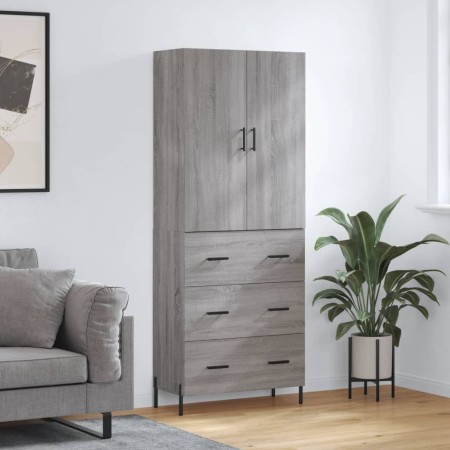 Aparador alto madera contrachapada gris sonoma 69,5x34x180 cm de vidaXL, Aparadores - Ref: Foro24-3195857, Precio: 175,79 €, ...