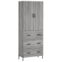 Aparador alto madera contrachapada gris sonoma 69,5x34x180 cm de vidaXL, Aparadores - Ref: Foro24-3195857, Precio: 175,79 €, ...