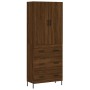 Aparador alto madera contrachapada marrón roble 69,5x34x180 cm de vidaXL, Aparadores - Ref: Foro24-3195858, Precio: 186,05 €,...