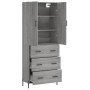 Aparador alto madera contrachapada gris sonoma 69,5x34x180 cm de vidaXL, Aparadores - Ref: Foro24-3195857, Precio: 175,79 €, ...