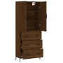 Aparador alto madera contrachapada marrón roble 69,5x34x180 cm de vidaXL, Aparadores - Ref: Foro24-3195858, Precio: 186,05 €,...