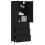 Tall black plywood sideboard 69.5x34x180 cm by vidaXL, Sideboards - Ref: Foro24-3195860, Price: 192,26 €, Discount: %