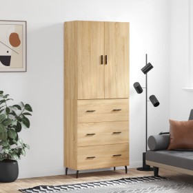 Aparador alto madera contrachapada color roble 69,5x34x180 cm de vidaXL, Aparadores - Ref: Foro24-3195862, Precio: 172,99 €, ...