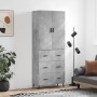 Aparador alto madera contrachapada gris hormigón 69,5x34x180 cm de vidaXL, Aparadores - Ref: Foro24-3195863, Precio: 165,94 €...