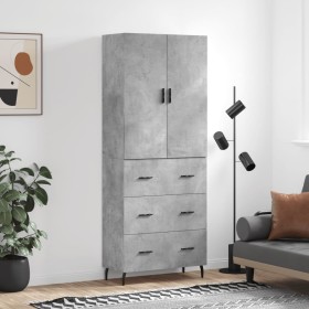 Concrete gray plywood tall sideboard 69.5x34x180 cm by vidaXL, Sideboards - Ref: Foro24-3195863, Price: 165,99 €, Discount: %