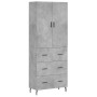 Aparador alto madera contrachapada gris hormigón 69,5x34x180 cm de vidaXL, Aparadores - Ref: Foro24-3195863, Precio: 165,94 €...