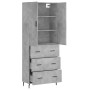 Aparador alto madera contrachapada gris hormigón 69,5x34x180 cm de vidaXL, Aparadores - Ref: Foro24-3195863, Precio: 165,94 €...