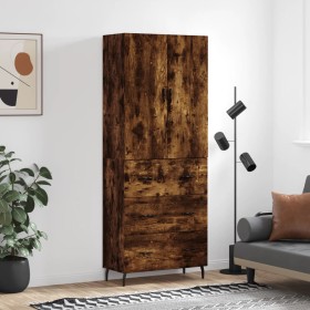 Aparador alto madera contrachapada roble ahumado 69,5x34x180 cm de vidaXL, Aparadores - Ref: Foro24-3195864, Precio: 163,99 €...