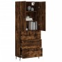 Aparador alto madera contrachapada roble ahumado 69,5x34x180 cm de vidaXL, Aparadores - Ref: Foro24-3195864, Precio: 173,30 €...