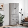 High sideboard sonoma gray plywood 69.5x34x180 cm by vidaXL, Sideboards - Ref: Foro24-3195865, Price: 168,99 €, Discount: %