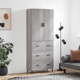 Aparador alto madera contrachapada gris sonoma 69,5x34x180 cm de vidaXL, Aparadores - Ref: Foro24-3195865, Precio: 168,99 €, ...