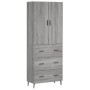 High sideboard sonoma gray plywood 69.5x34x180 cm by vidaXL, Sideboards - Ref: Foro24-3195865, Price: 168,99 €, Discount: %