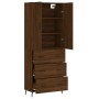 Tall brown oak plywood sideboard 69.5x34x180 cm by vidaXL, Sideboards - Ref: Foro24-3195866, Price: 170,91 €, Discount: %