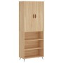 Aparador alto madera contrachapada color roble 69,5x34x180 cm de vidaXL, Aparadores - Ref: Foro24-3196046, Precio: 123,99 €, ...