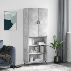 Concrete gray plywood tall sideboard 69.5x34x180 cm by vidaXL, Sideboards - Ref: Foro24-3196047, Price: 128,20 €, Discount: %