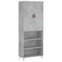 Aparador alto madera contrachapada gris hormigón 69,5x34x180 cm de vidaXL, Aparadores - Ref: Foro24-3196047, Precio: 128,02 €...