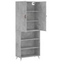 Aparador alto madera contrachapada gris hormigón 69,5x34x180 cm de vidaXL, Aparadores - Ref: Foro24-3196047, Precio: 128,02 €...