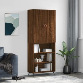 Tall brown oak plywood sideboard 69.5x34x180 cm by vidaXL, Sideboards - Ref: Foro24-3196050, Price: 118,99 €, Discount: %