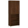 Aparador alto madera contrachapada marrón roble 69,5x34x180 cm de vidaXL, Aparadores - Ref: Foro24-3196050, Precio: 119,68 €,...