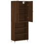 Aparador alto madera contrachapada marrón roble 69,5x34x180 cm de vidaXL, Aparadores - Ref: Foro24-3196050, Precio: 119,68 €,...