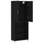 Aparador alto madera contrachapada negro 69,5x34x180 cm de vidaXL, Aparadores - Ref: Foro24-3196052, Precio: 119,45 €, Descue...