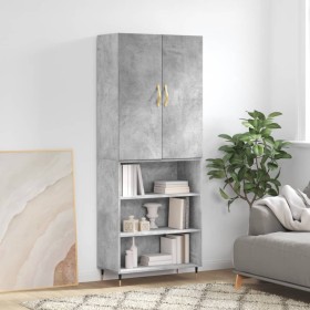 Concrete gray plywood tall sideboard 69.5x34x180 cm by vidaXL, Sideboards - Ref: Foro24-3196055, Price: 114,99 €, Discount: %