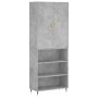 Aparador alto madera contrachapada gris hormigón 69,5x34x180 cm de vidaXL, Aparadores - Ref: Foro24-3196055, Precio: 114,33 €...