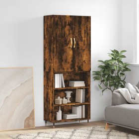 Aparador alto madera contrachapada roble ahumado 69,5x34x180 cm de vidaXL, Aparadores - Ref: Foro24-3196056, Precio: 126,99 €...