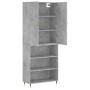 Aparador alto madera contrachapada gris hormigón 69,5x34x180 cm de vidaXL, Aparadores - Ref: Foro24-3196055, Precio: 114,33 €...