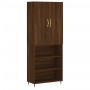 Aparador alto madera contrachapada marrón roble 69,5x34x180 cm de vidaXL, Aparadores - Ref: Foro24-3196058, Precio: 119,99 €,...