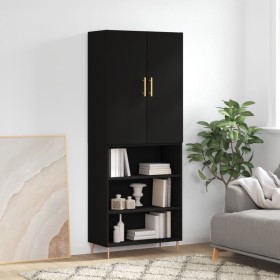 Aparador alto madera contrachapada negro 69,5x34x180 cm de vidaXL, Aparadores - Ref: Foro24-3196060, Precio: 133,99 €, Descue...