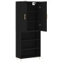 Tall black plywood sideboard 69.5x34x180 cm by vidaXL, Sideboards - Ref: Foro24-3196060, Price: 133,68 €, Discount: %